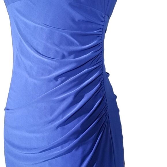 Cache Royal Blue Studded Ruched Cocktail Dress 6 - Picture 3 of 8